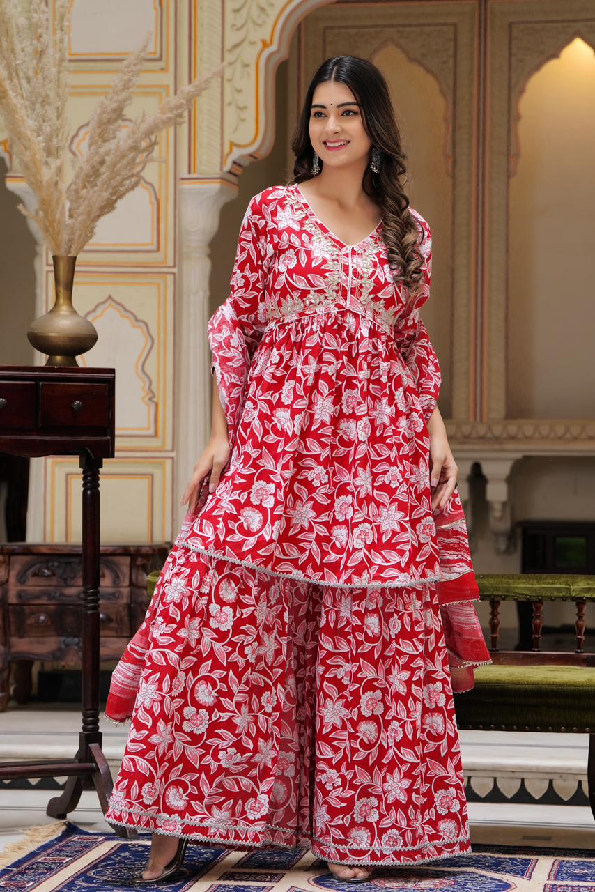 Pink Georgette Designer Pakistani Sharara Suit | Designer dresses, Long  kurti designs, Fancy suit